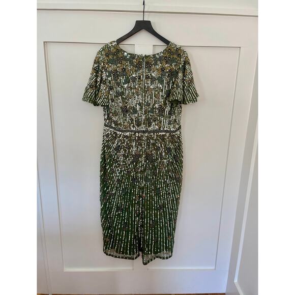 Mac Duggal Midi Dress in Sage Green STYLE 5582 Size 16 - Picture 3 of 4